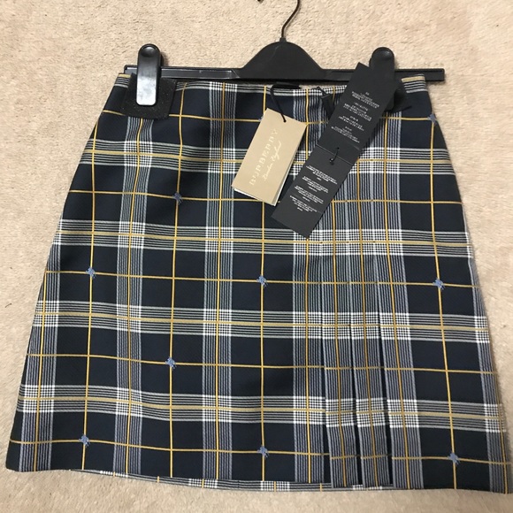 Burberry blue pleated tartan mini skirt - Picture 3 of 4